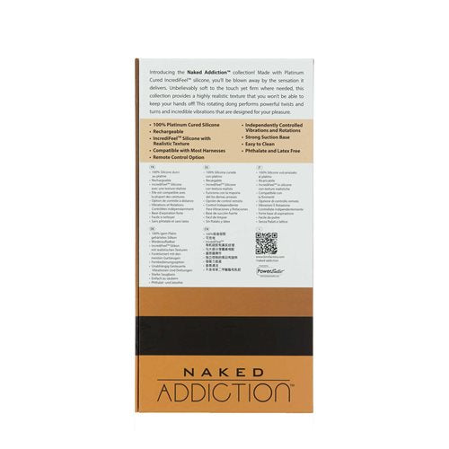 Naked Addiction 8in Rotating & Vibrating Dong Caramel