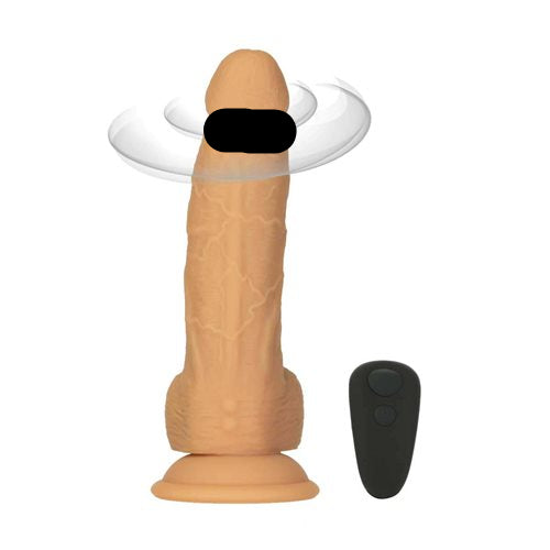 Naked Addiction 8in Rotating & Vibrating Dong Caramel