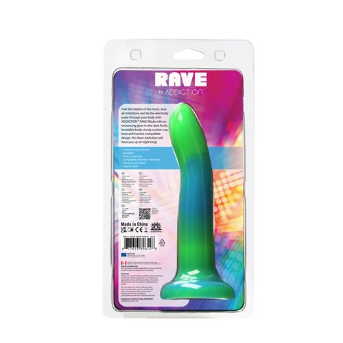 Rave Addiction 8in Glow In The Dark Dildo