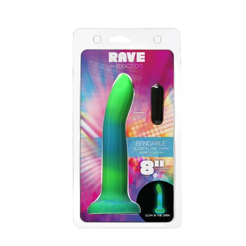 Rave Addiction 8in Glow In The Dark Dildo