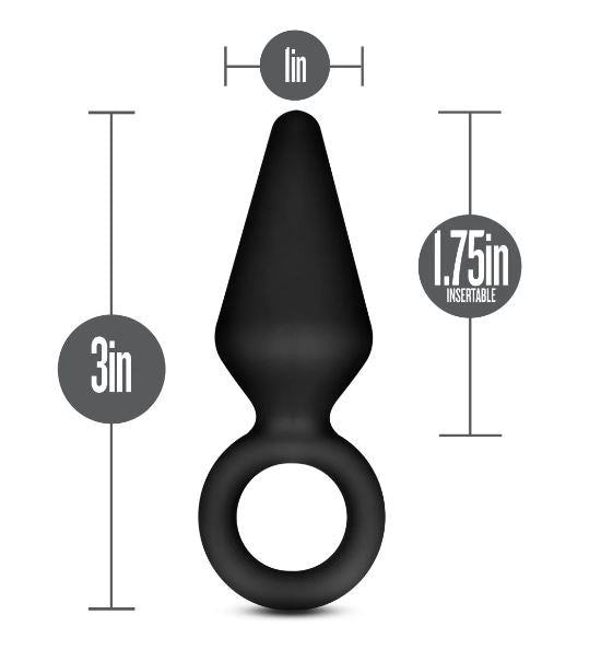 Anal Adventures Platinum Silicone Loop Plug - Small Black