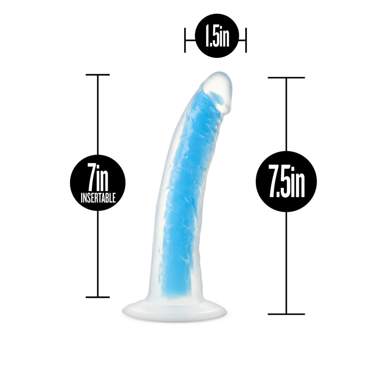 Neo Elite Glow In The Dark 7.5in Dual Density Cock
