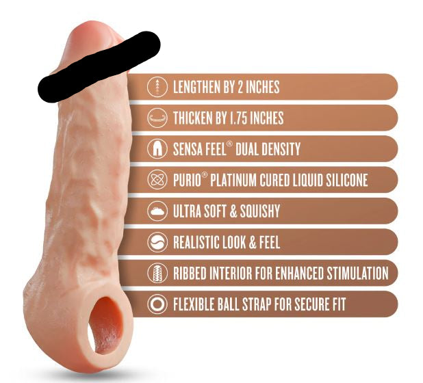 Performance Plus Intrepid 2in Silicone Penis Xtender Beige