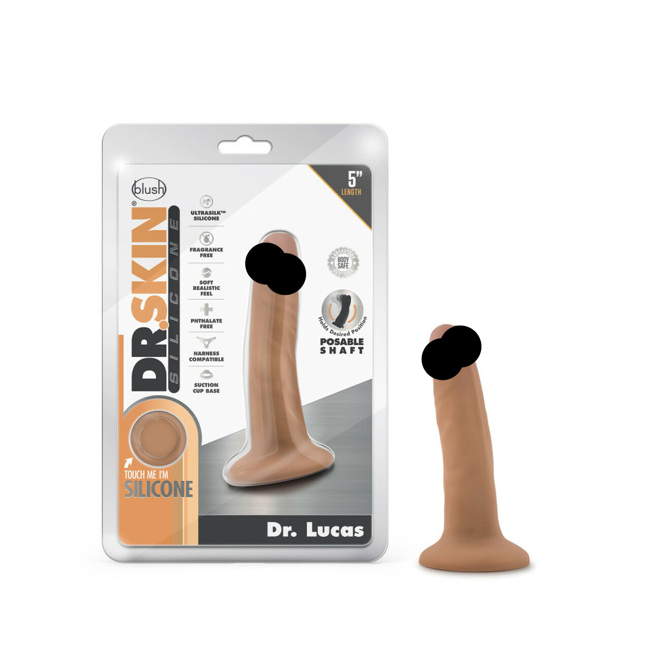 Dr Skin Silicone Dr Lucas 5in Dildo Mocha