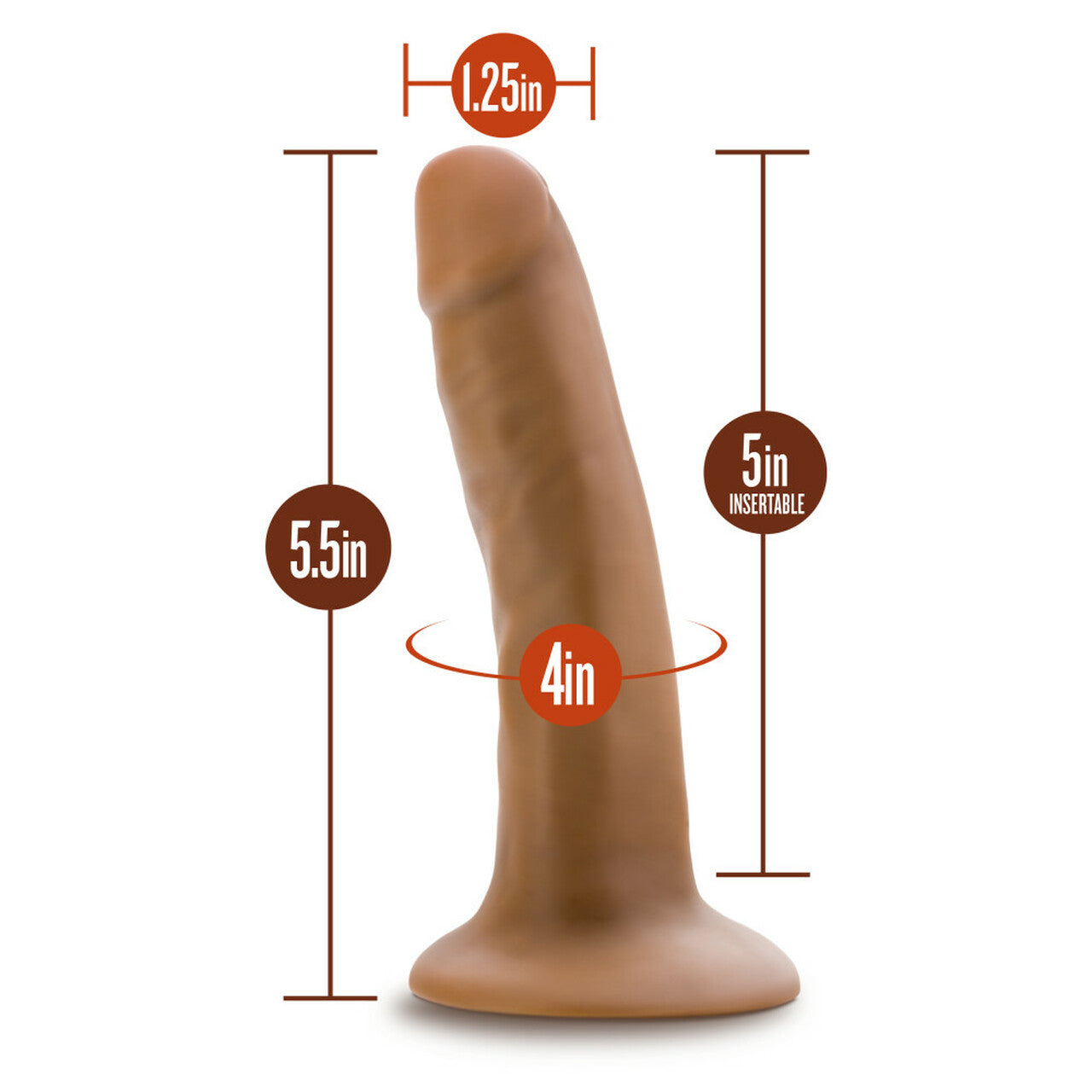 Dr Skin Silicone Dr Lucas 5in Dildo Mocha