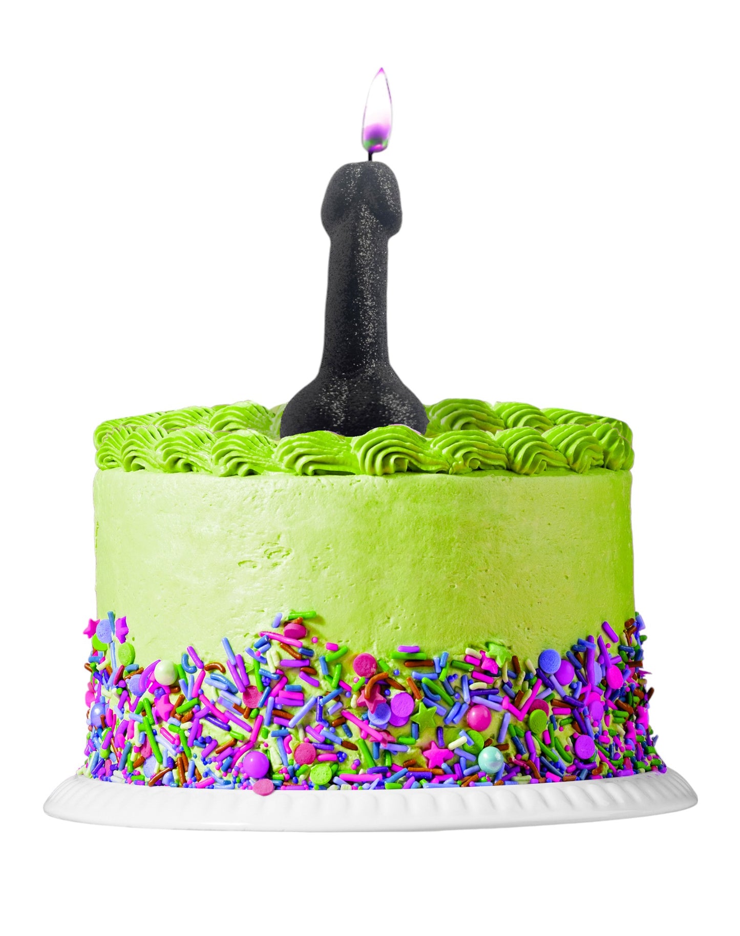 Glitterati Black Glitter Penis Candle