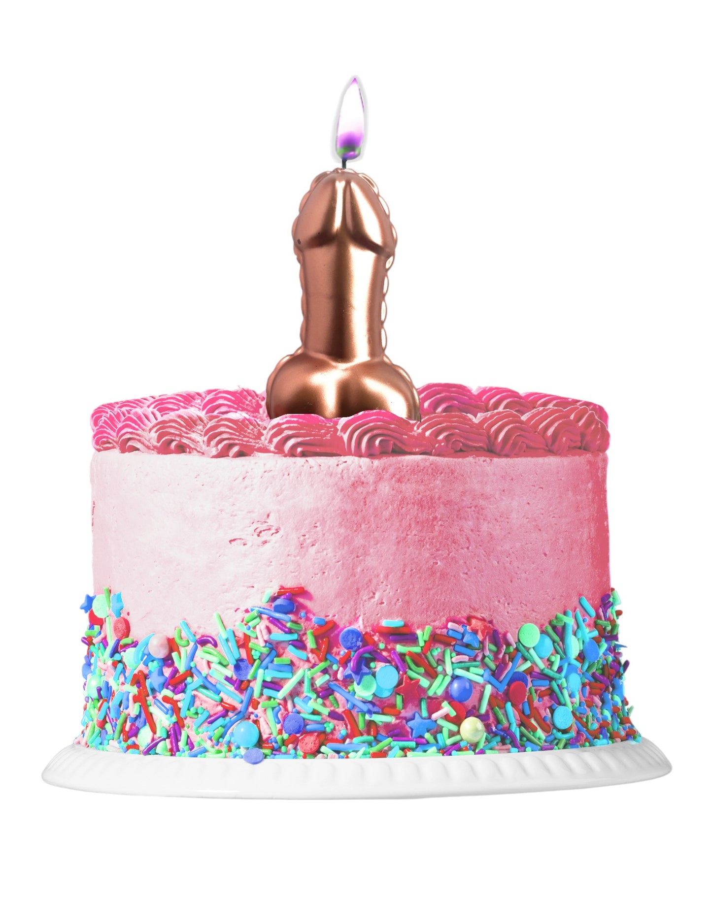 Glitterati Metallic Pink Penis Candle