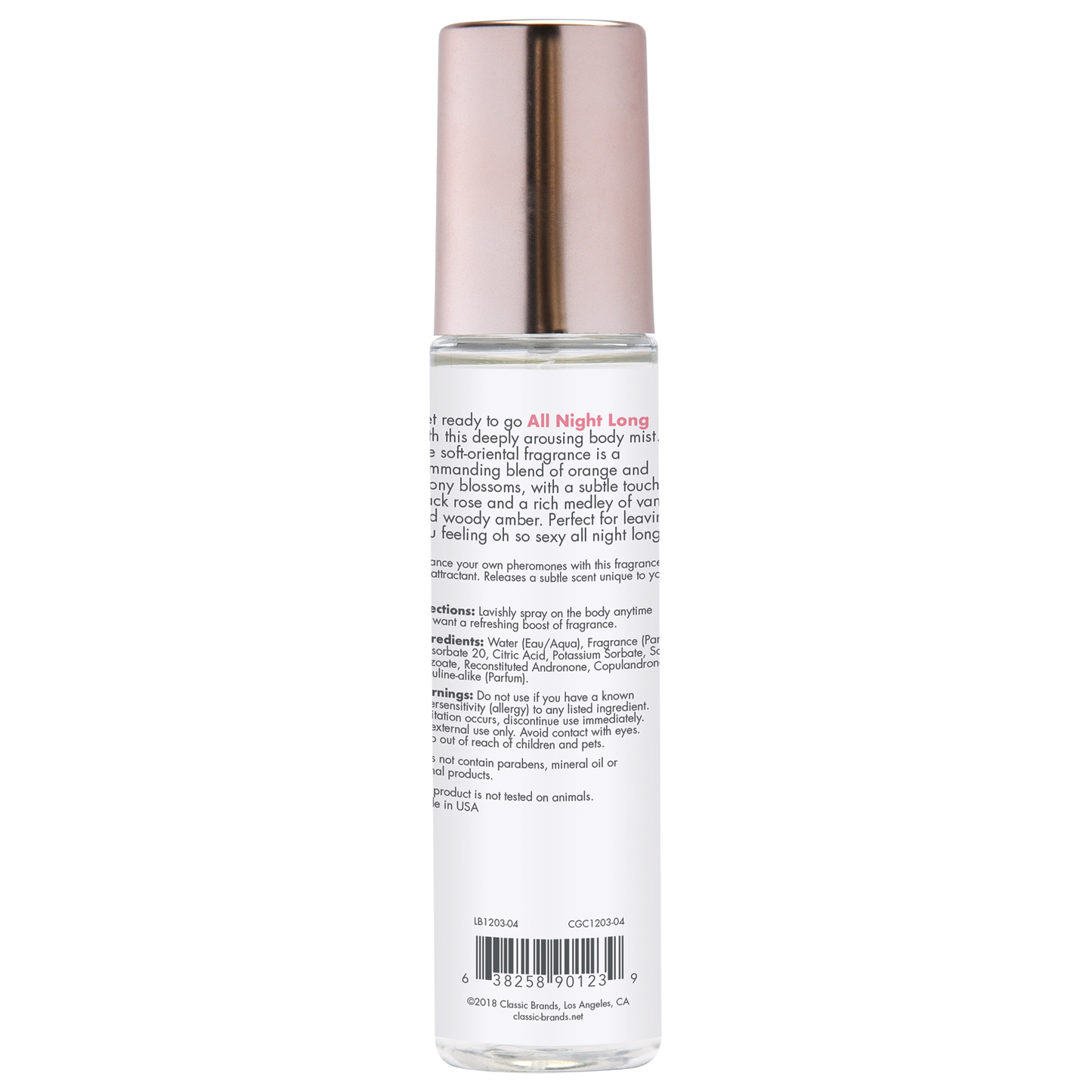 Cgc Body Mist W/ Pheromones All Night Long 3.5 Fl Oz