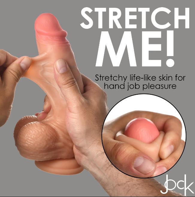 Jock Real Skin 8 Silicone Dildo W/balls Light "