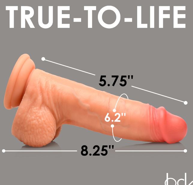 Jock Real Skin 8 Silicone Dildo W/balls Light "