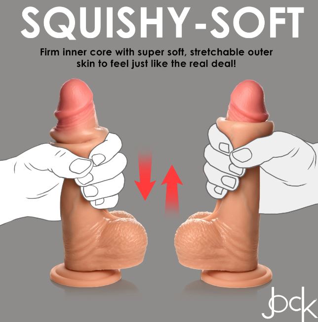 Jock Real Skin 8 Silicone Dildo W/balls Light "