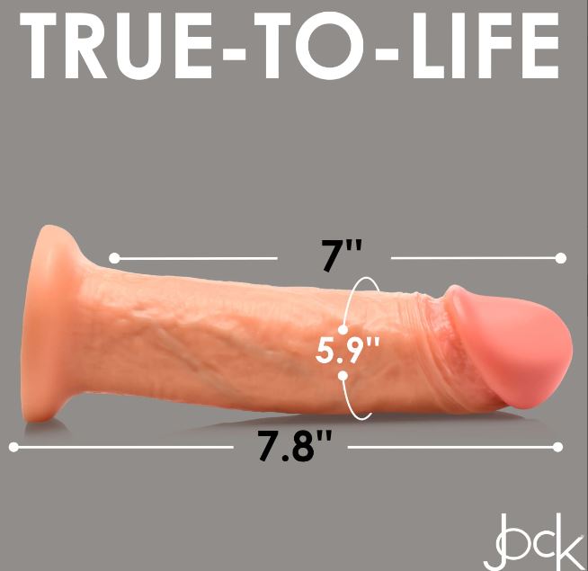 Jock Real Skin 8 Vibrating Silicone Dildo Light "