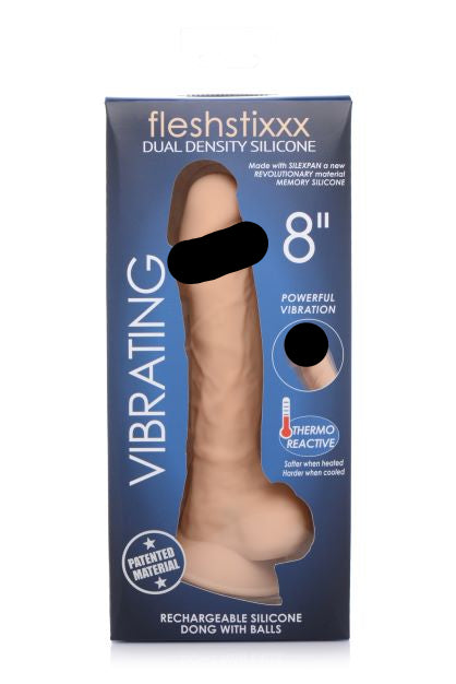 Fleshstixxx 8in Vibrating Dildo W/ Balls
