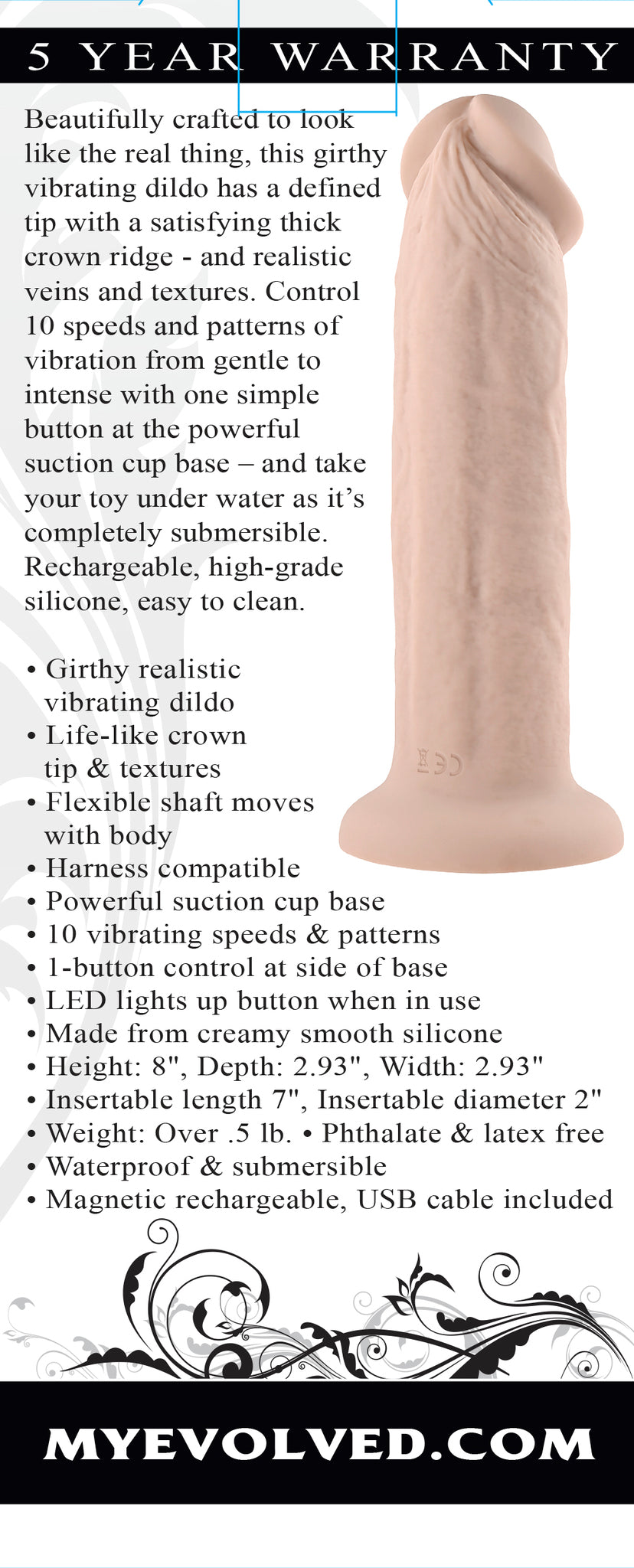 Evolved 7in Girthy Vibrating Dong