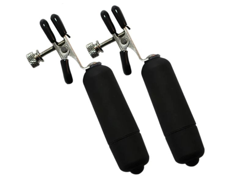 Kink Collection Vibrating Nipple Clamps Black