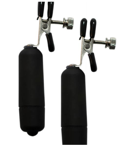 Kink Collection Vibrating Nipple Clamps Black