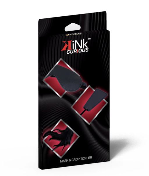Kink Curious Blackout Mask & Tickler Crop