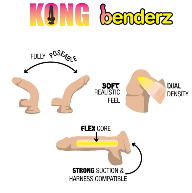 Kong Benderz Dual Density Dong 6in Flesh