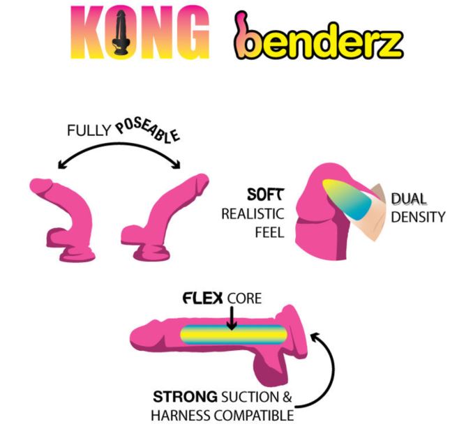 Kong Benderz Dual Density Dong 5in Pink