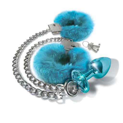Nixie Metal Plug & Furry Cuff Set Metallic