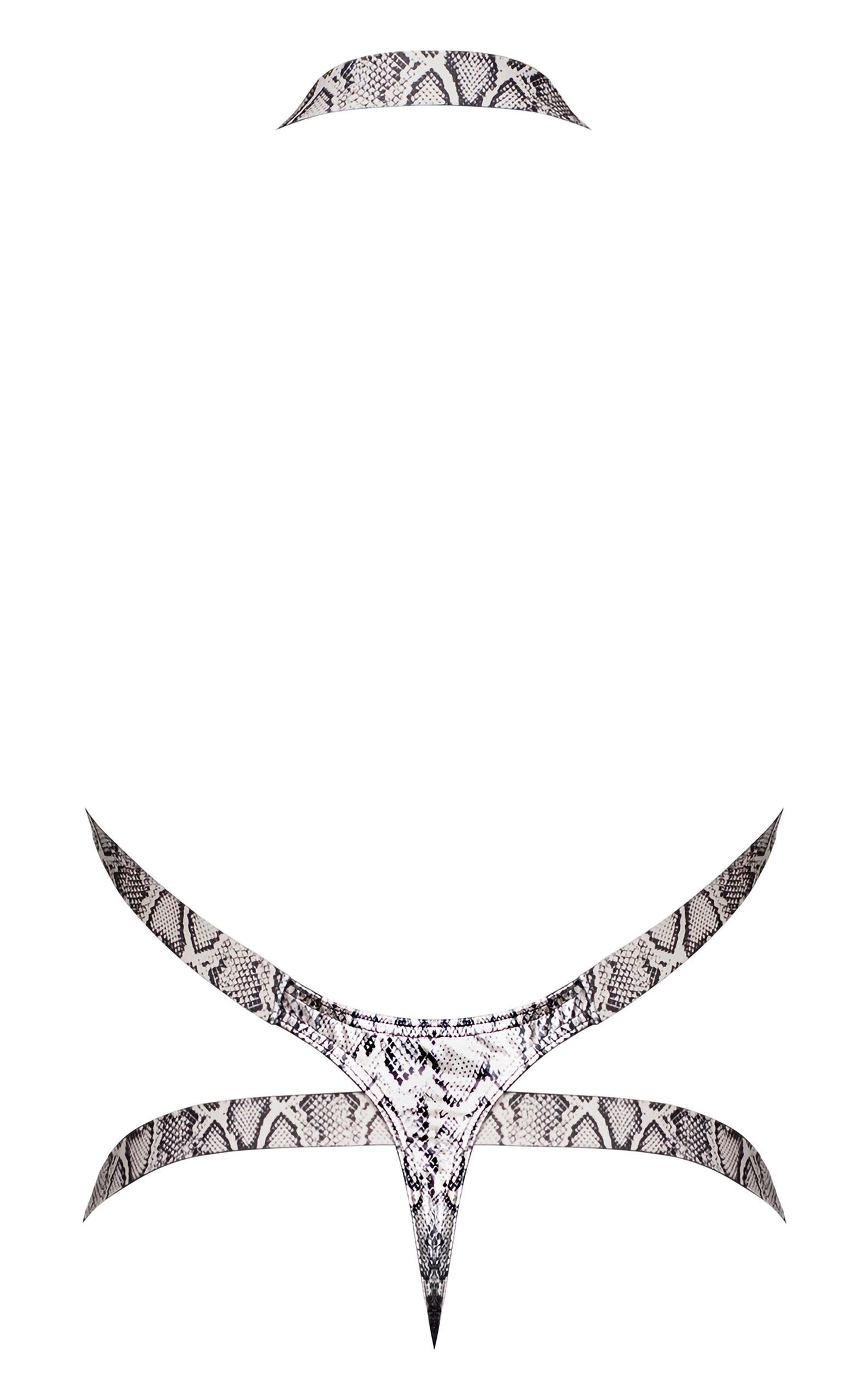 S'naked Harness Thong Silver/ Black