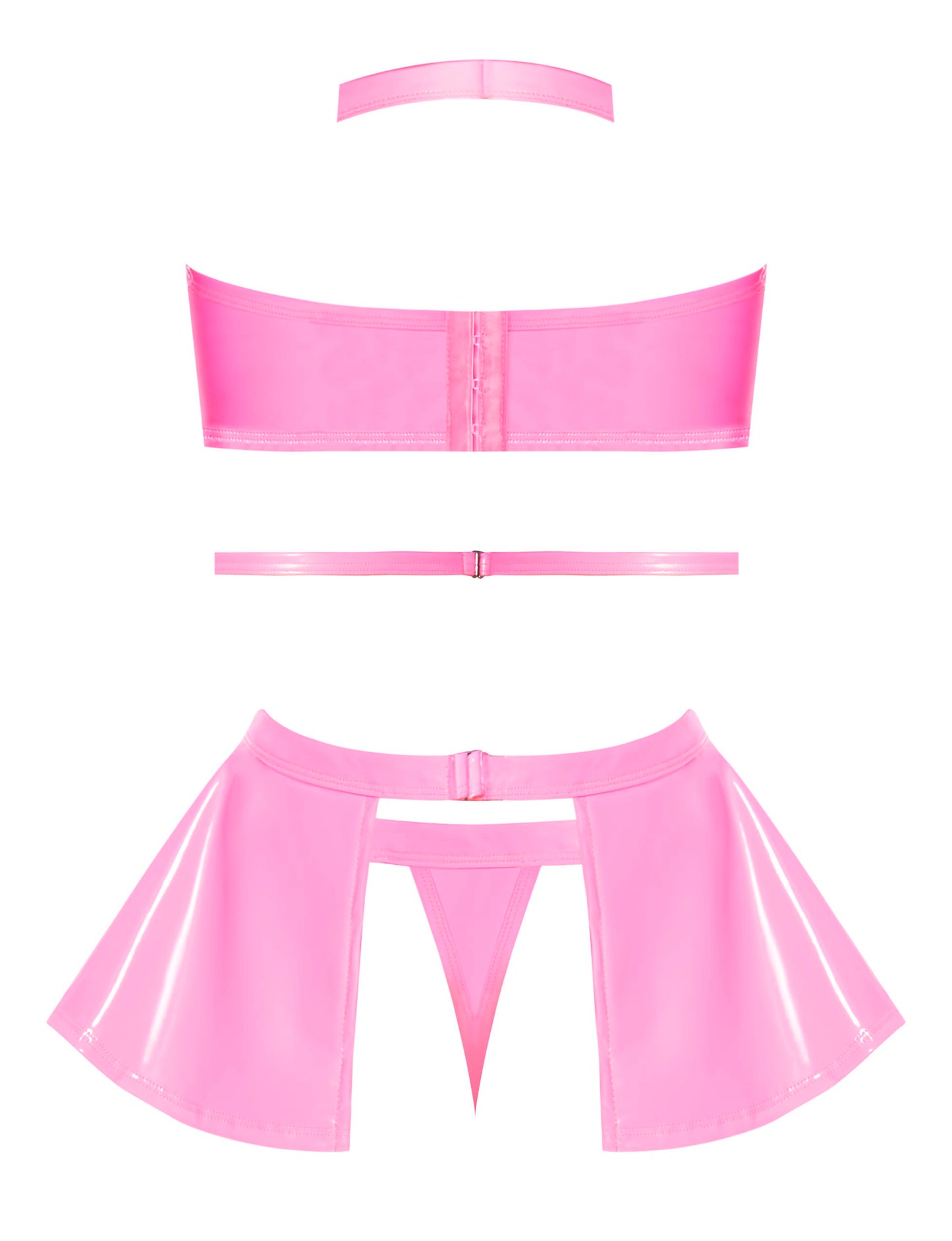 Club Candy Bra Skirt & Thong Pink