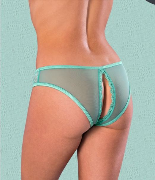 Sweetums Crotchless Panty W/ Wipes Mint 2xl