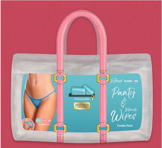 Sweetums Open Back Panty W/ Wipes Blue Sugar 2xl