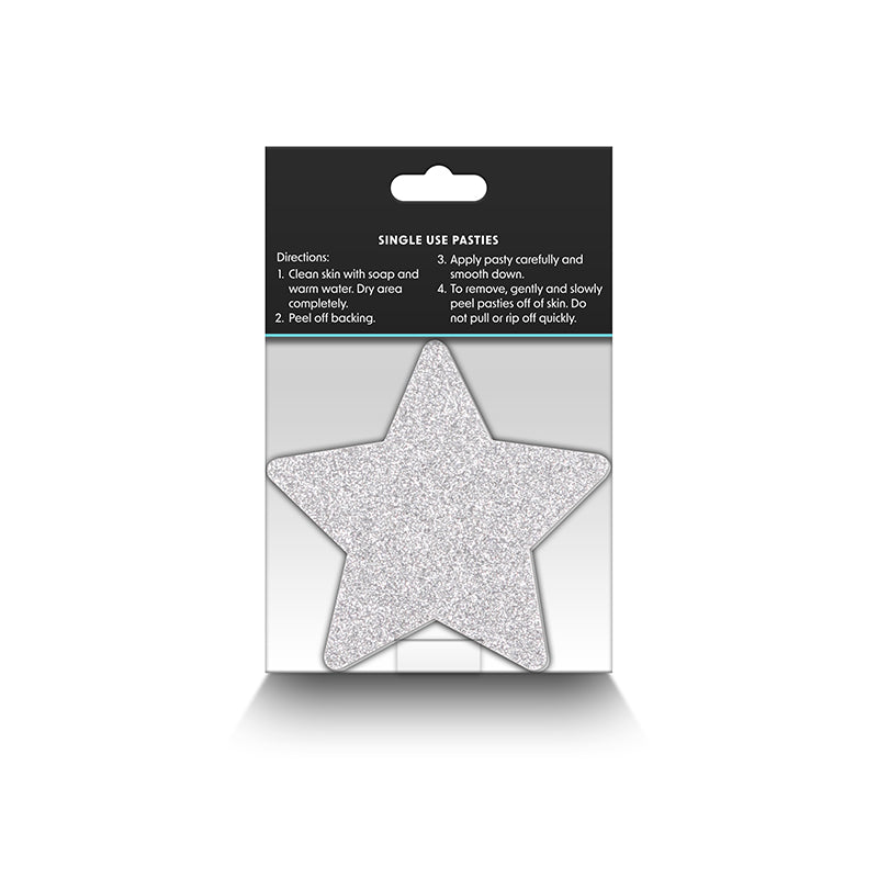Pretty Pasties Glitter Stars Red/silver 2 Pair