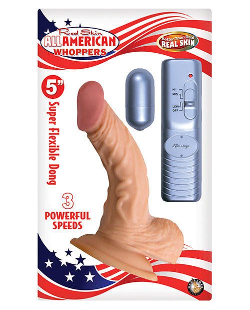 All American Whopper 5in Vibrating Flesh