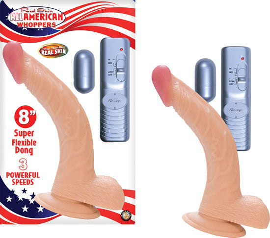 All American Whopper 8in W/ Balls Flesh