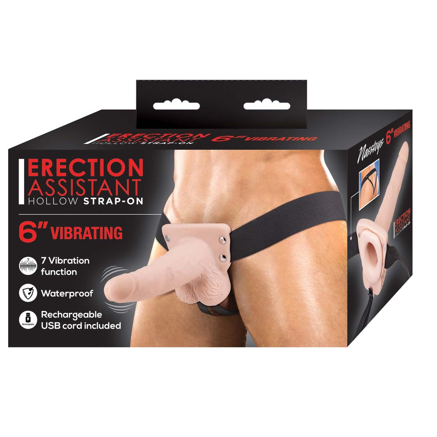 Erection Assistant Hollow Strap-on 6 Vibrating