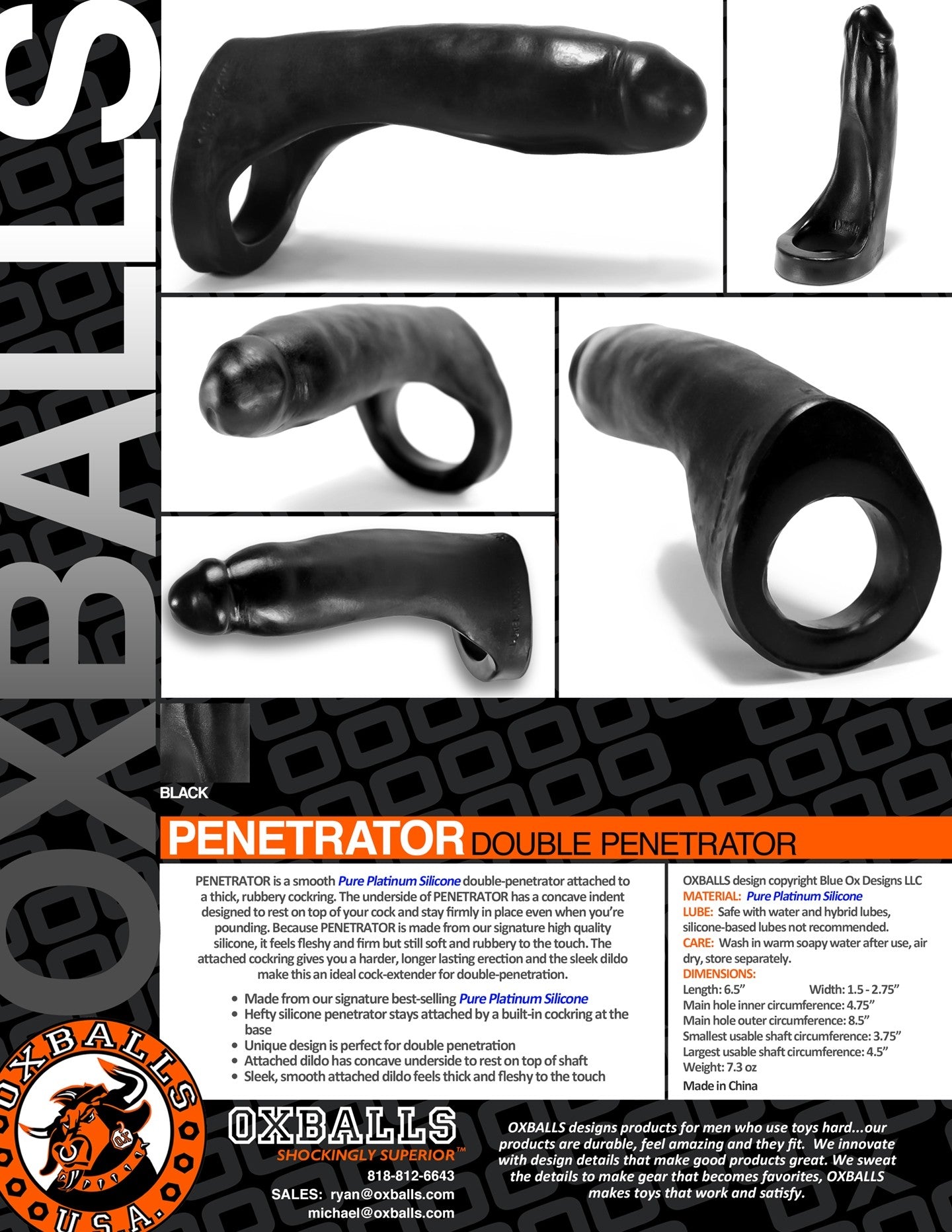 Penetrator Double Fucker Oxballs Black