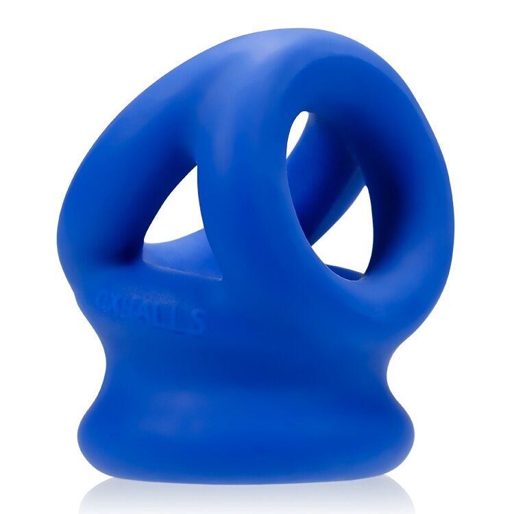 Tri Squeeze Cocksling Ball Stretcher Oxballs Silicone Tpr Blend Ice