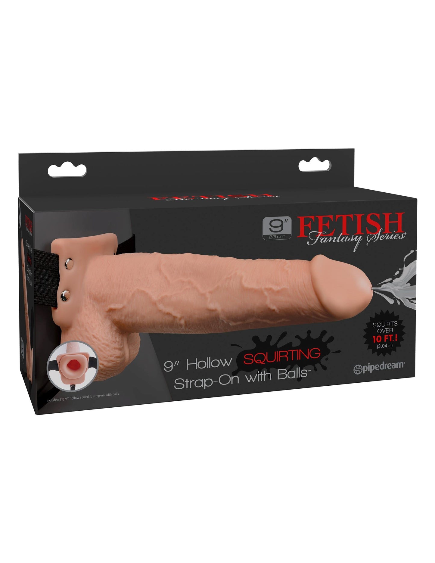 Fetish Fantasy 9 In Hollow Squirting Strap-on W/ Balls