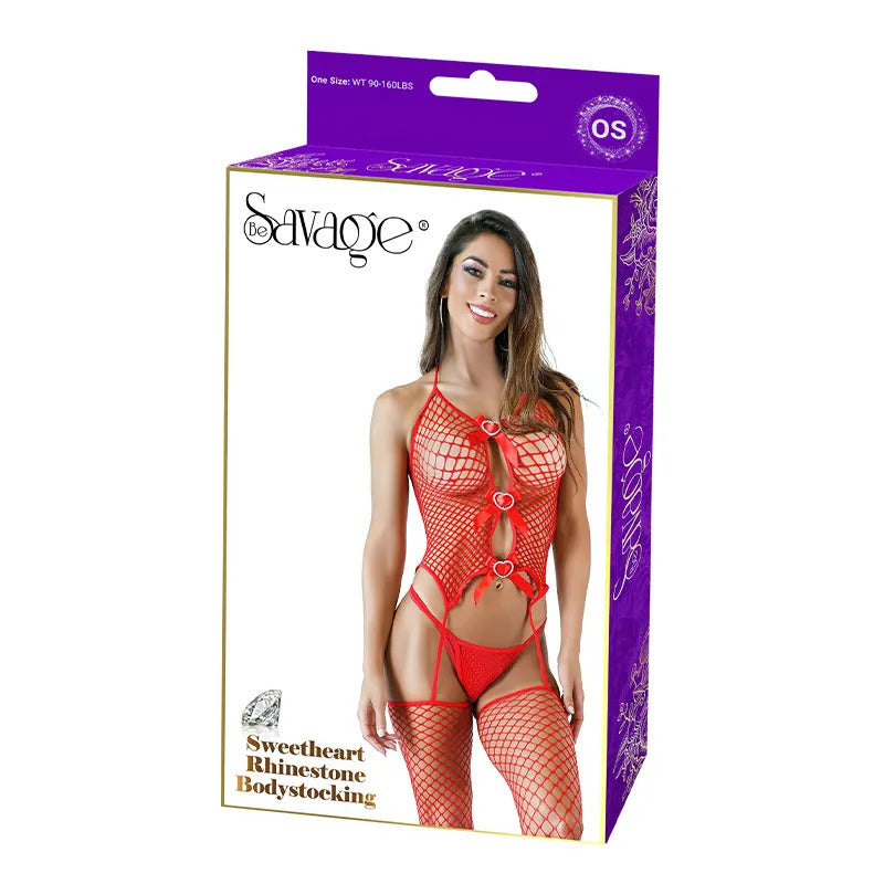 Sweetheart Rhinestone Bodystocking