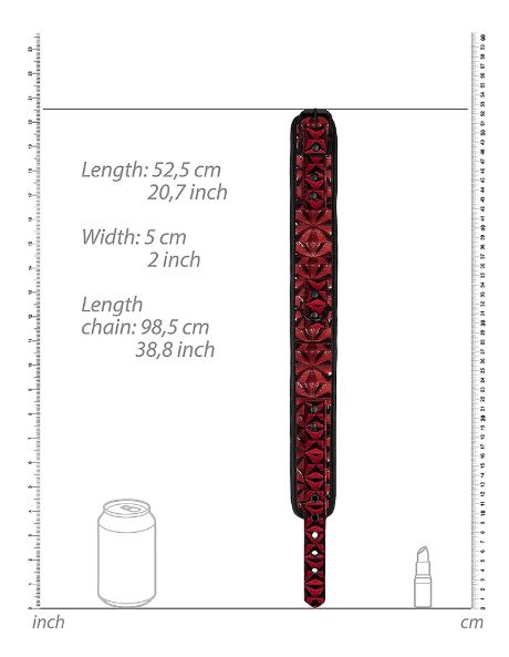 Ouch! Luxury Collar With Leash Burgundy