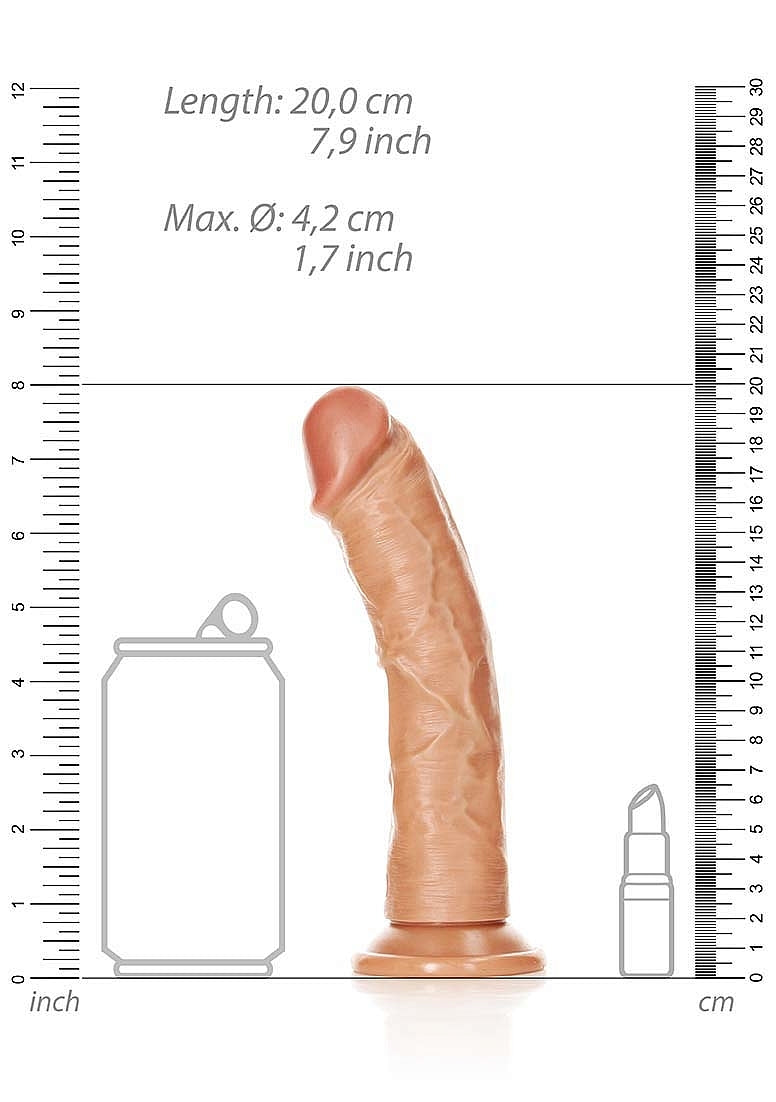 Realrock 7in Realistic Dildo Curved Tan