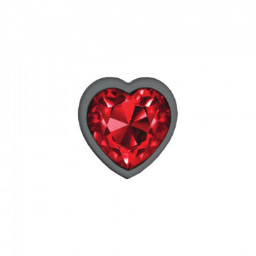Cheeky Charms Heart Deep Red Gunmetal Butt Plug