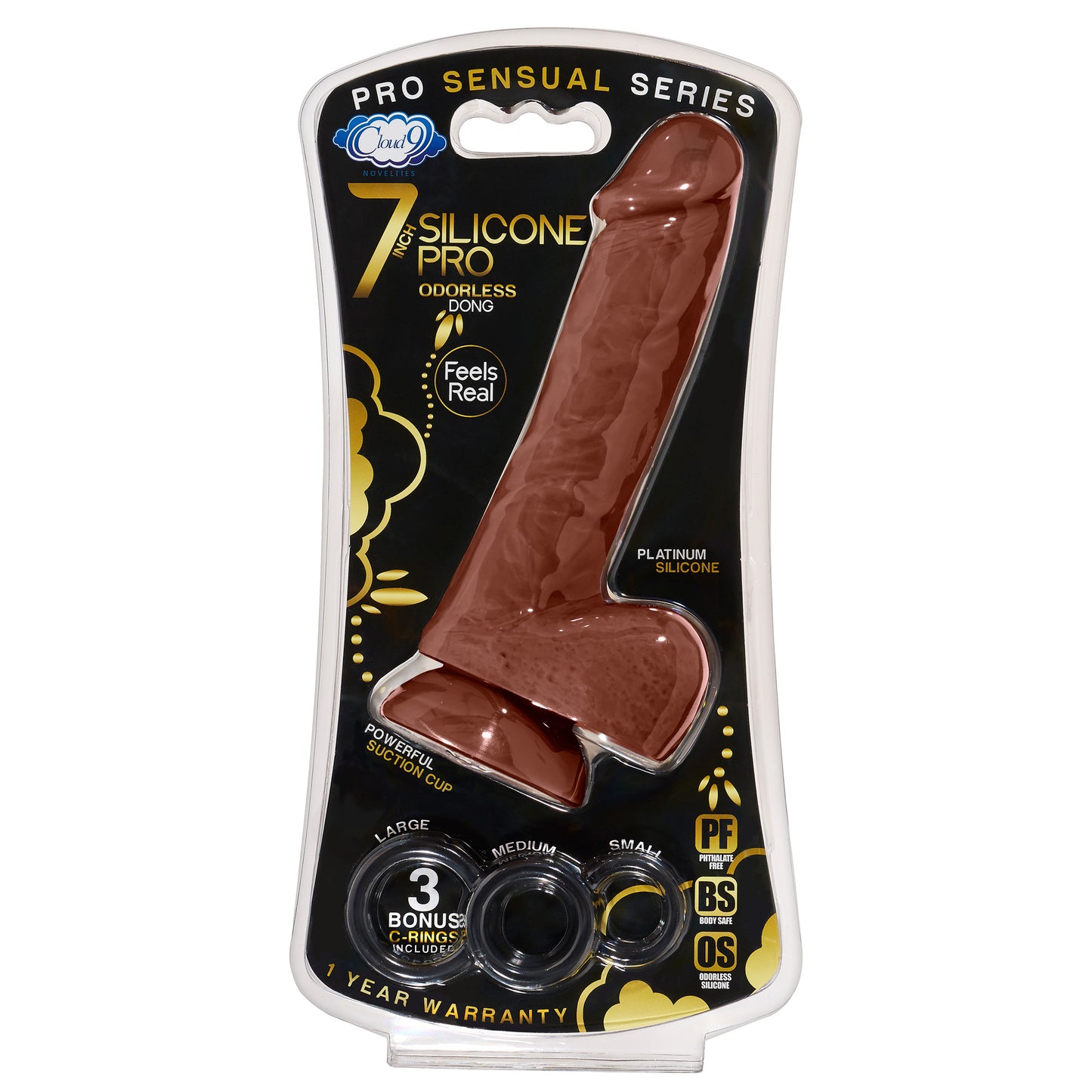 Pro Sensual Premium Silicone Dong W/ 3 C Rings