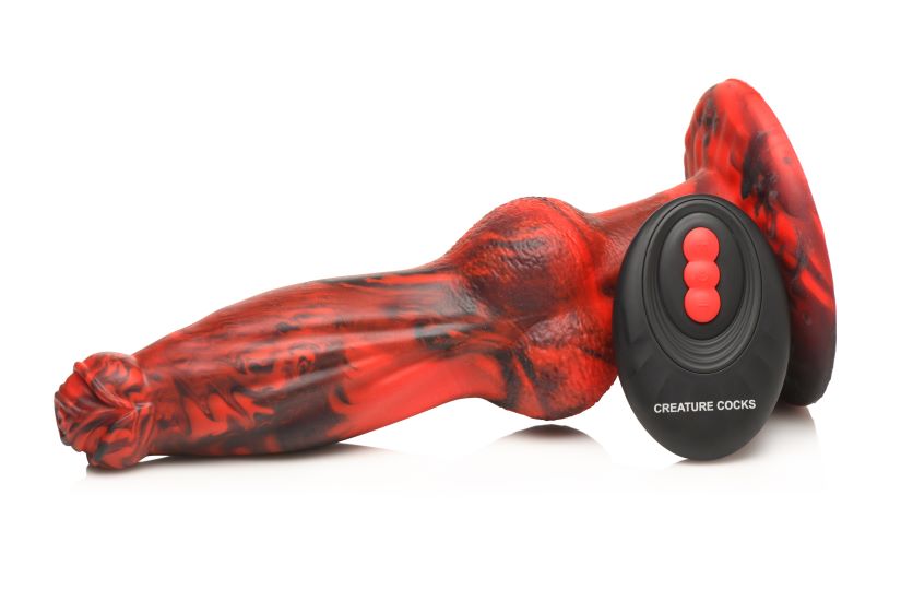 Creature Cocks Hell Wolf Thrusting & Vibrating Silicone Dildo W/ Remote