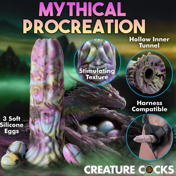 Creature Cocks Dragon Spawn Ovipositor Dildo W/ Eggs