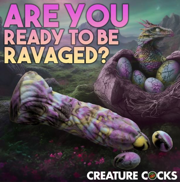 Creature Cocks Dragon Spawn Ovipositor Dildo W/ Eggs