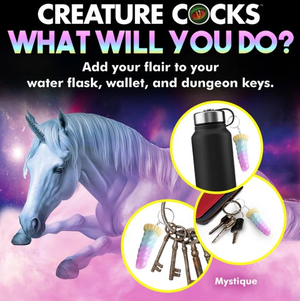 Creature Cocks Mystique Unicorn Silicone Keychain