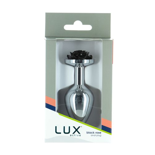 Lux Active Black Rose 3.5in Metal Butt Plug