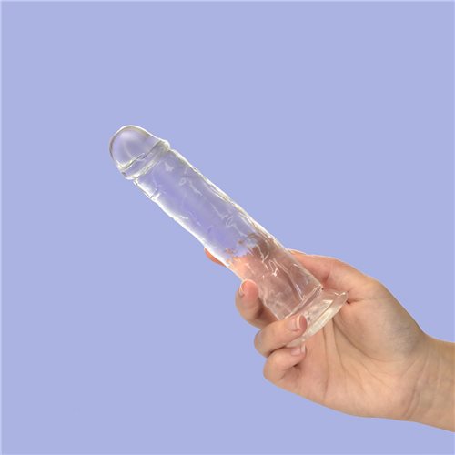 Addiction Crystal Vertical Dong Clear Tpe W/ Bullet "