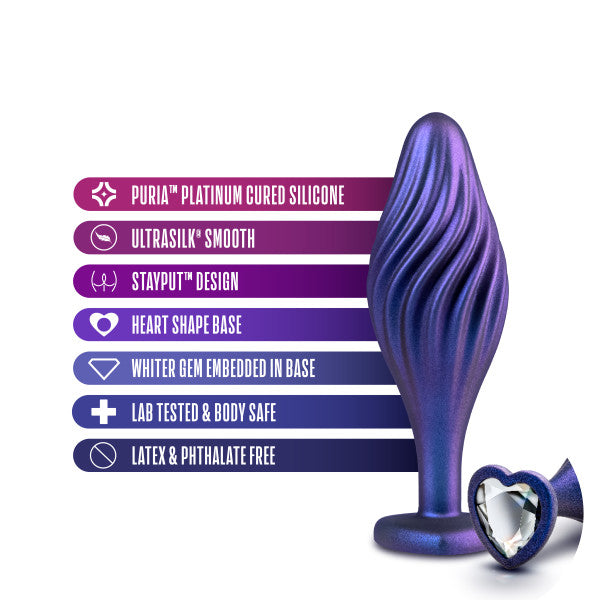 Anal Adventures Matrix Swirl Bling Plug Sapphire