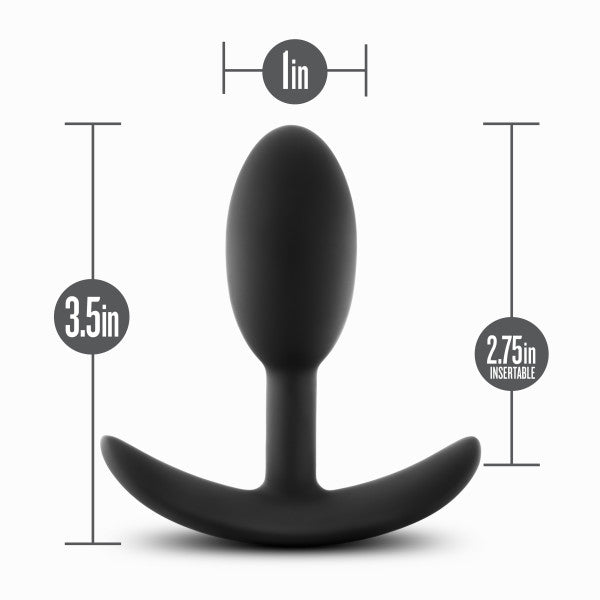 Anal Adventures Platinum Silicone Vibra Slim Plug Black