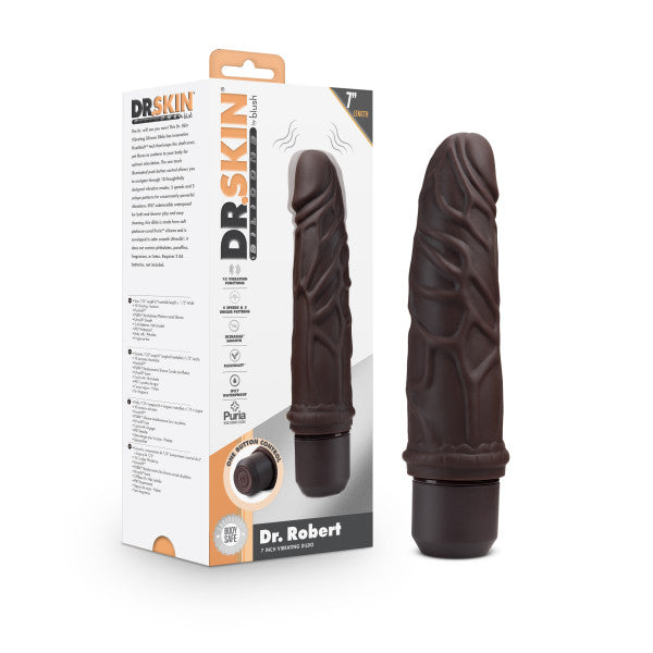 Dr. Skin Silicone Dr. Robert 7 In Vibrating Dildo