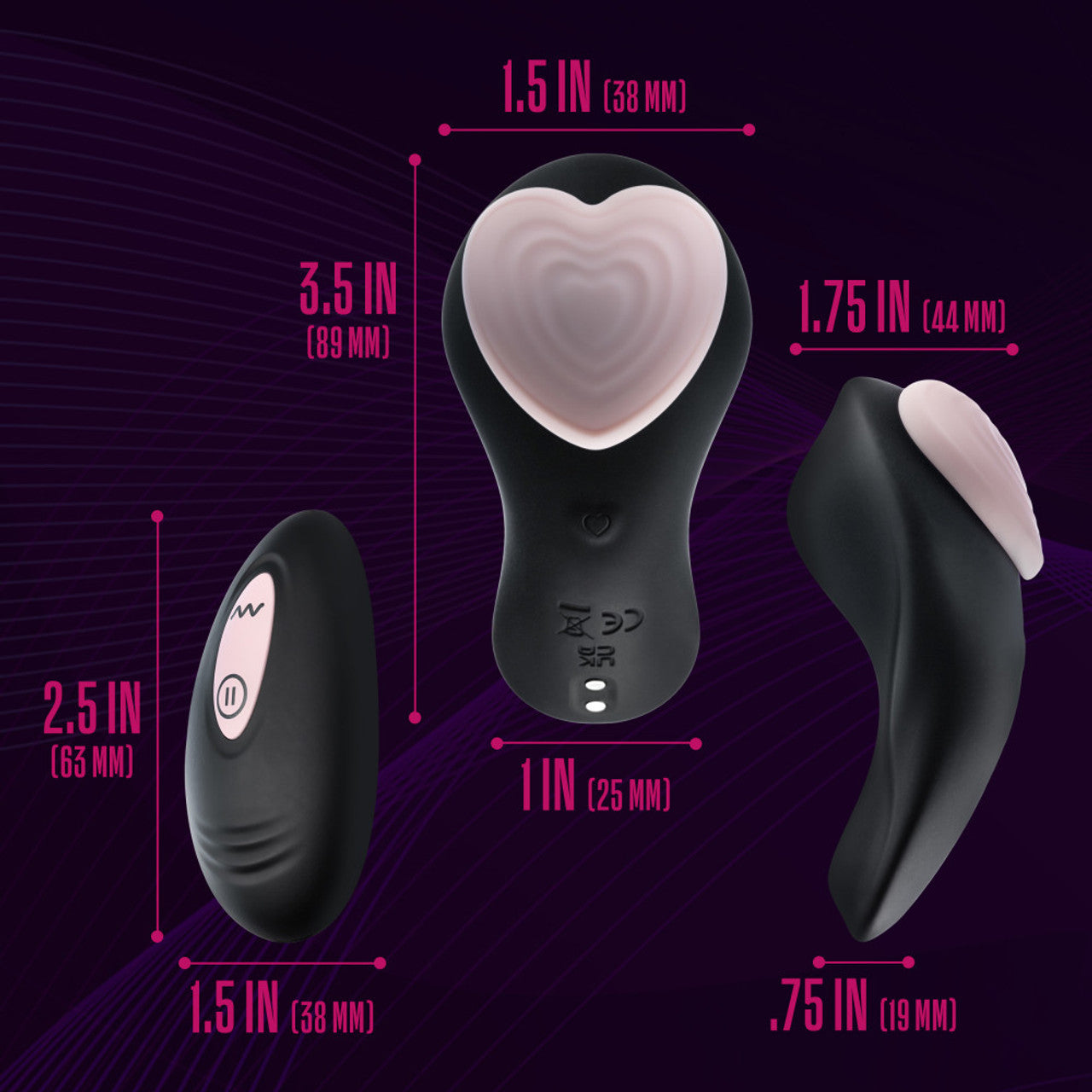 Temptasia Heartbeat Panty Vibe W/ Remote Pink